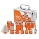 BGTEC Diamond Core Bit Set 10pcs 6/8/10/20/35/50/68mm Core bit+1"Finger+2"Chamfer Marble Porcelain Tile Hole Saw M14 Thread