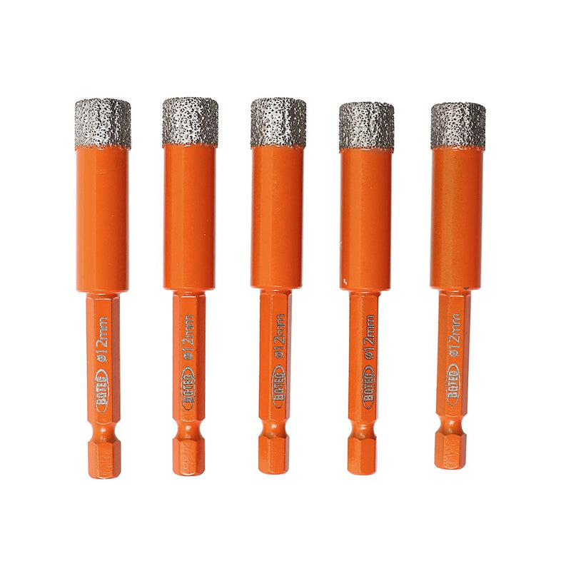 BGTEC Dry Diamond Drill Bits with Quick Change Hex Shank for Granite Porcelain Tile Ceramic Marble Dia 6/8/10/12/14mm