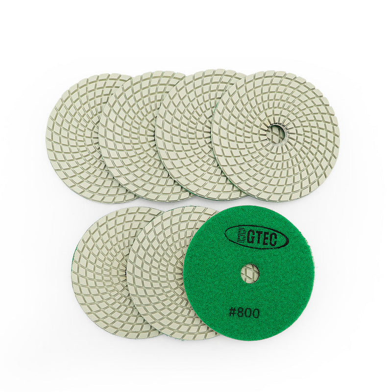 BGTEC 4 Inch Wet Diamond Polishing Pads Set for Granite Marble Stone Quartz Tiles