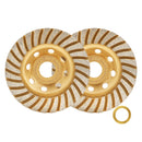 BGTEC Diamond Grinding Cup Turbo Row Wheel 1pc or 2pcs  4"/4.5"/5" for Concrete Marble Brick Stone Granite Bore 22.23mm