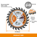 3''TCT Saw Blade Carbide Cutting of Wood Plastics PVC