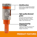 BGTEC Diamond Milling Drilling Finger Bits  1pc or 2pcs Dia 20/25mm Drilling Grinding for Marble Granite Ceramic Porcelain Tile Triangle Shank