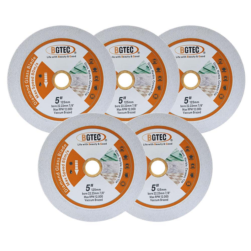 BGTEC Diamond Glass Cutting Disc 2/3/5pcs 3"/4"/4.5"/5" Glass Jade Crystal Ceramic Tile Marble Saw Blade