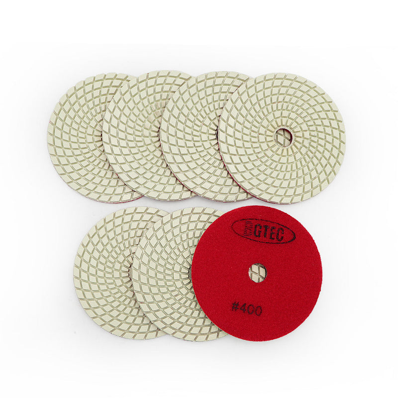 BGTEC 4 Inch Wet Diamond Polishing Pads Set for Granite Marble Stone Quartz Tiles