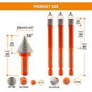 BGTEC Diamond Dry Drilling Bits  4pcs/set 8/8/8mm Core Bits+20mm Chamfer Bit for Marble Porcelain Ceramic Tile Granite  Quick-Fit Shank