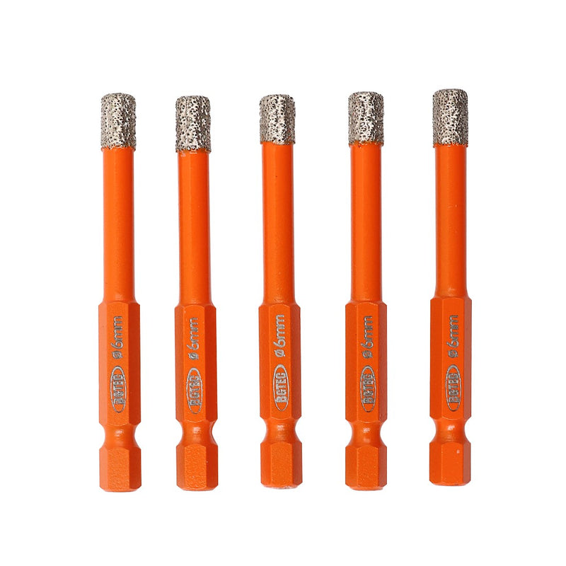 BGTEC Dry Diamond Drill Bits with Quick Change Hex Shank for Granite Porcelain Tile Ceramic Marble Dia 6/8/10/12/14mm