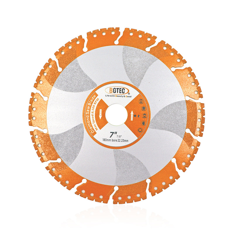 BGTEC All-Purpose Diamond Saw Blade, 4'' 4.5'' 5'' 7'' 9'' Vacuum Brazed Heavy Duty Cutting Disc for Rebar Sheet Metal Angle Iron Stainless Steel