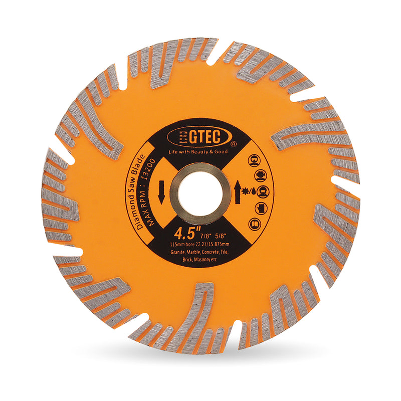 BGTEC Diamond Cutting Disc with Protection Teeth Dia115/125/180/230mm for Marble Granite Ceramic Tile Quartz Saw Blade