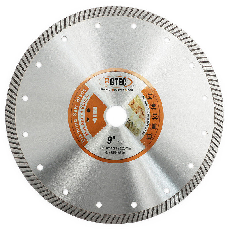 BGTEC Thin Diamond Turbo Blade for Cutting Porcelain Tile Ceramic Granite Marble Hard Material 4''/4.5''/5''/6''/7''/9''