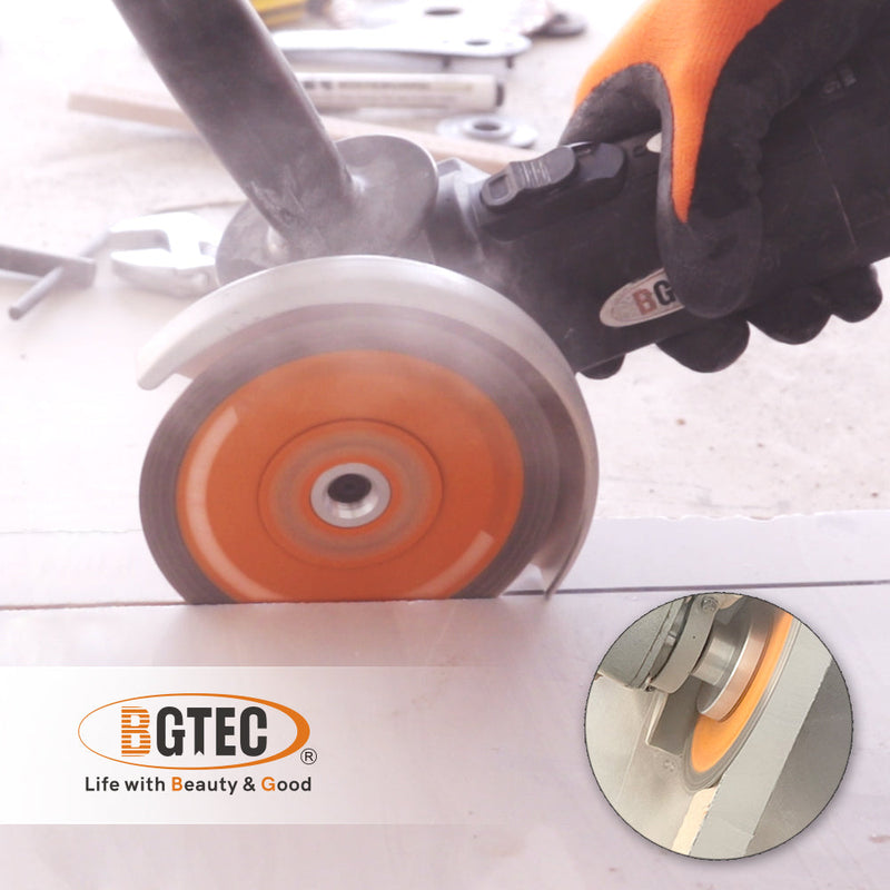 BGTEC X Mesh Turbo Diamond Porcelain Saw Blades with 5/8-11 or M14 Flange for Porcelain Tile Granite Marble Dia 4''/4.5''/5''