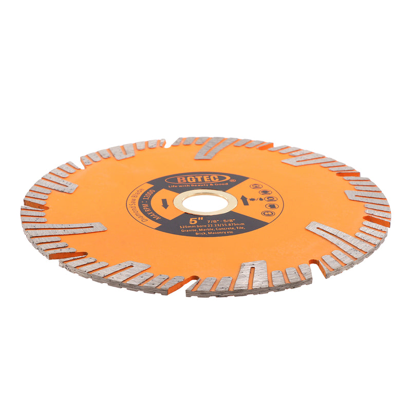 BGTEC  Diamond Cutting Disc with Protection Teeth 1pc Dia180mm  for Granite Marble Concrete Tile Quartz Circular Saw Blade