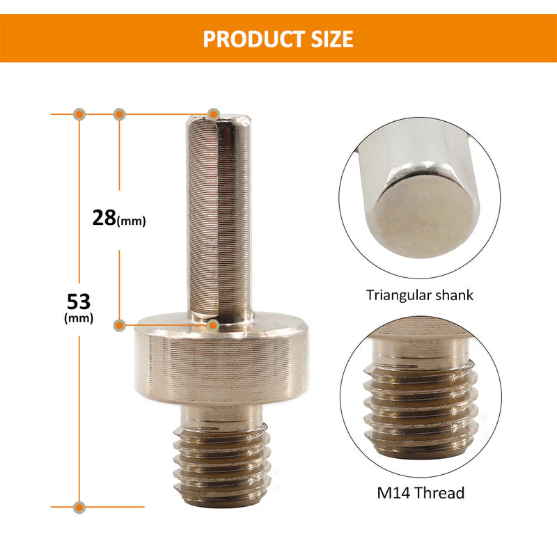 BGTEC Diamond Hole Saw Core Drill Bit Adapter M14 Male to 3/8 Shank for M14 Drill Core Bits or Grinding Disc