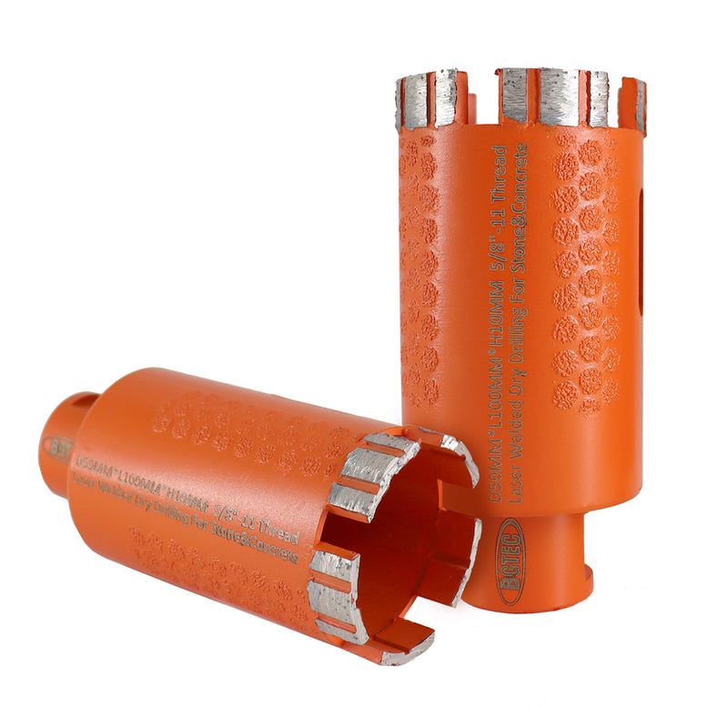 BGTEC Welded Diamond Drill Core Bits with 5/8-11 Thread for Marble Stone Concrete Dia 20-100mm