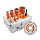 BGTEC Diamond Drill Core Bits 10pcs/set With Box Granite Marble Ceramic Vacuum Brazed Hole Saw 5/8-11 Thread