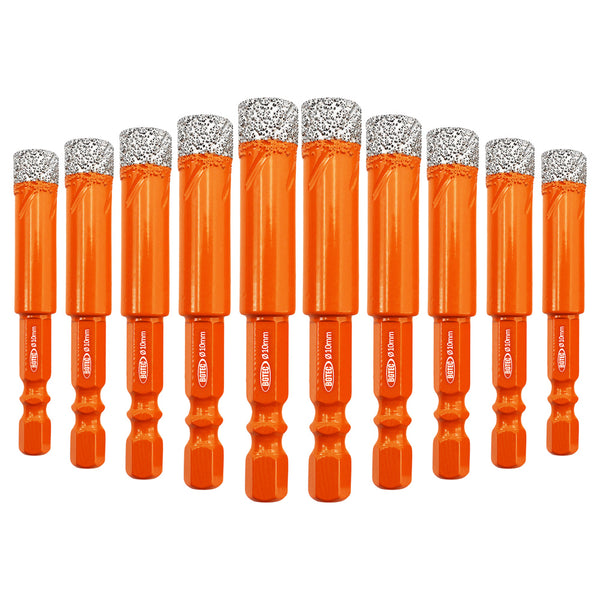 Diamond Drill Bits 10pcs 5/6mm Granite Porcelain Ceramic Quick-fit Shank