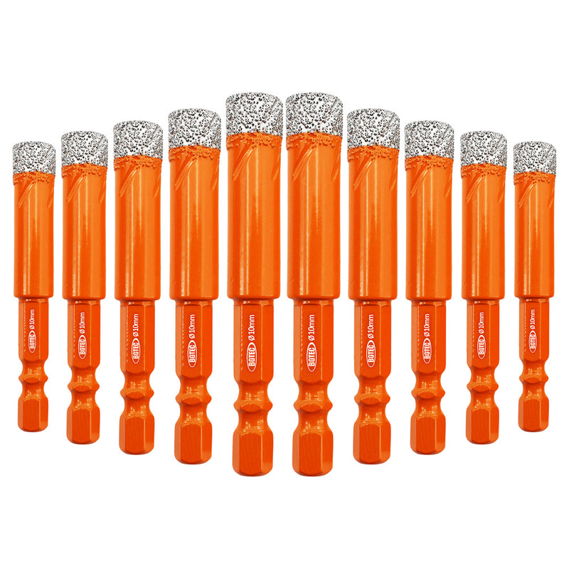 Diamond Drill Bits 10pcs 5/6mm Granite Porcelain Ceramic Quick-fit Shank