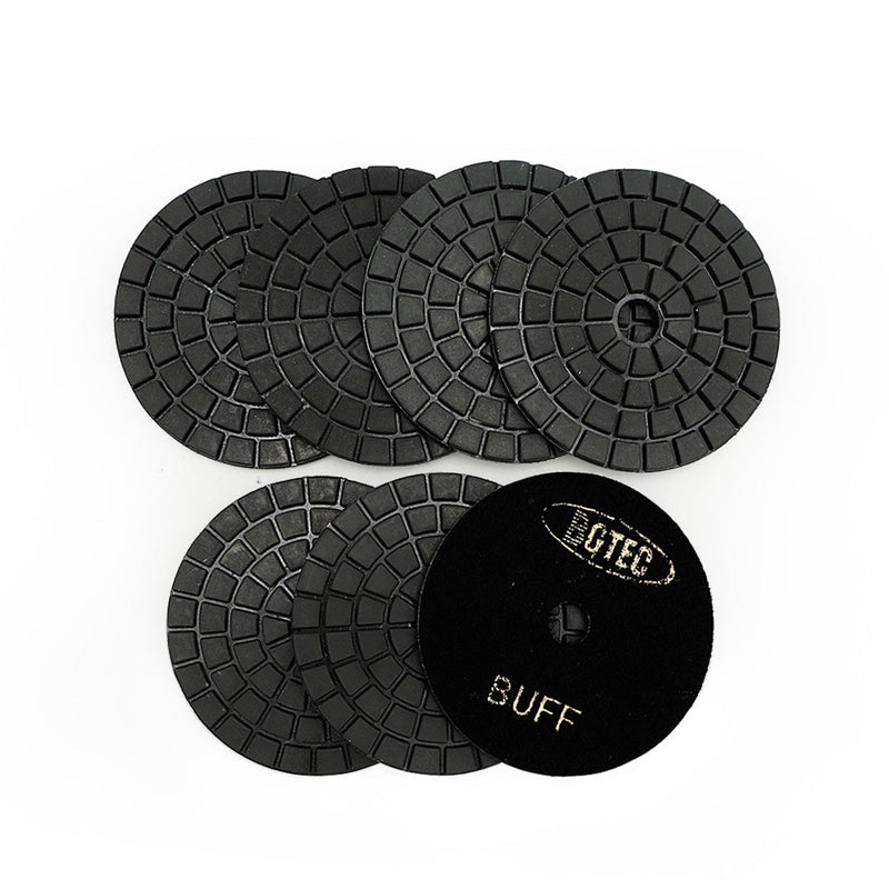 BGTEC 4 Inch Wet Diamond Polishing Pads Set for Granite Marble Stone Quartz Tiles