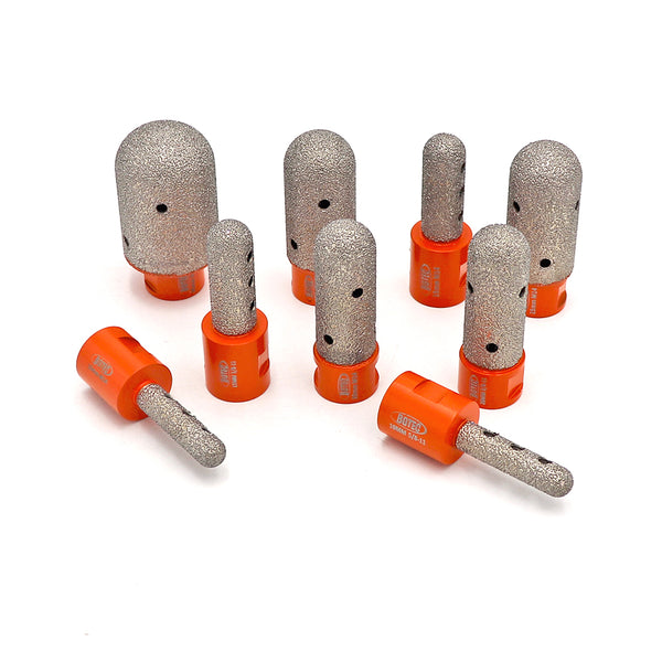 BGTEC Vacuum Brazed Diamond Finger Bits with 5/8-11 or M14 Thread Enlarge Shape Round Bevel Existing Holes Dia 10/15/20/25/30/35mm