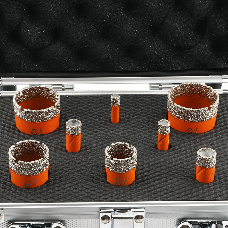 BGTEC Diamond Drill Core Bit 8PCS/Set 6-35mm Round Shank for Ceramic Tile Granite Marble Concrete Vaccum Brazed Hole Saw