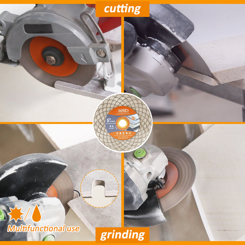 BGTEC Diamond Cutting Grinding Disc Fan-shaped Double-side 1/2/3/5pcs 125mm Ceramic Tile Porcelain Marble