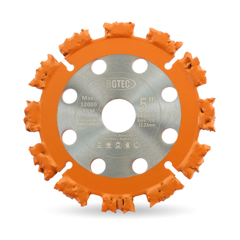 BGTEC Diamond Root Cutting Disc 1/2/5 pcs Dia 5"/125mm for Root Trunk Wood Plastic Hard Rubber Vacuun Brazed Saw Blades