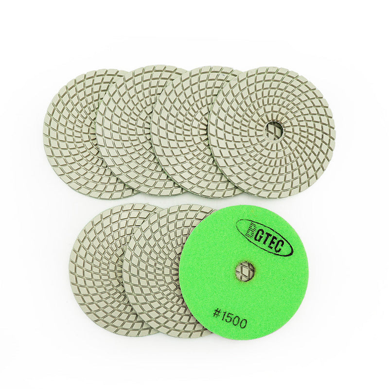 BGTEC 4 Inch Wet Diamond Polishing Pads Set for Granite Marble Stone Quartz Tiles