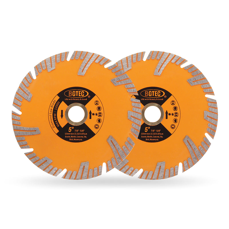 BGTEC Diamond Cutting Disc with Protection Teeth Dia115/125/180/230mm for Marble Granite Ceramic Tile Quartz Saw Blade