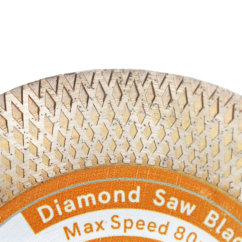 BGTEC Diamond Double-sided X Mesh Saw Blade for Tile Ceramic Marble Stone Dia 4''/4.5''/5'' Bore 22.23mm