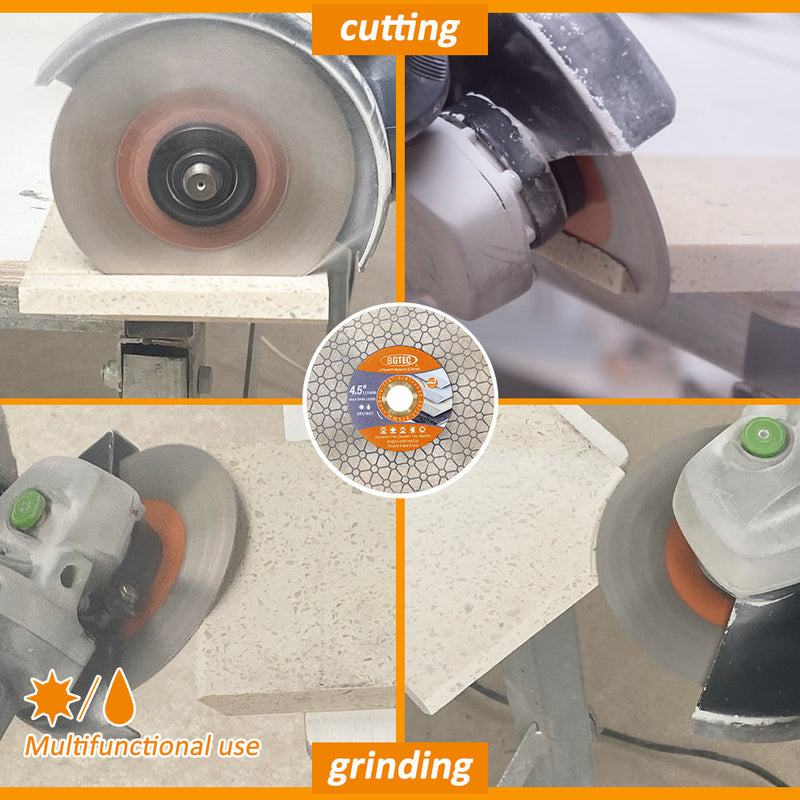 BGTEC Diamond Cutting Grinding Saw Blade Double-sided Triangle Dia 115/125mm Marble Granite Ceramic Tile Cutting Disc