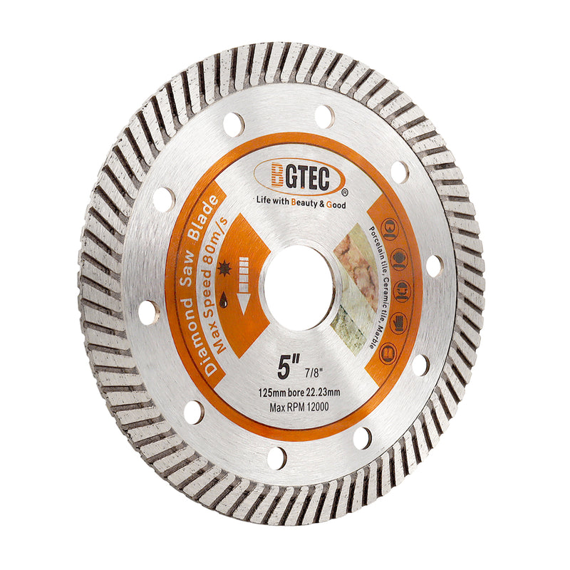 BGTEC Thin Diamond Turbo Blade for Cutting Porcelain Tile Ceramic Granite Marble Hard Material 4''/4.5''/5''/6''/7''/9''