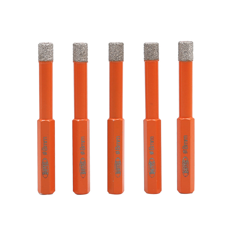 BGTEC Dry Diamond Drill Bits with Hex Shank for Granite Marble Porcelain Tile Ceramic Dia 6/8/10/12/14mm