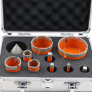 BGTEC Diamond Core Bit Set 10pcs 6/8/10/20/35/50/68mm Core bit+1"Finger+2"Chamfer Marble Porcelain Tile Hole Saw M14 Thread