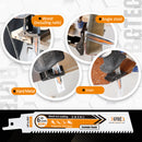 BGTEC 1/3/5pcs 150mm 8TPI Carbide Teeth Reciprocating Saw Blade With Black Ice Coating 6inch For Hard Metal Rebar Cast Iron