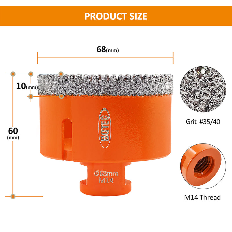 Diamond Core Bits 20-125mm Drilling for Ceramic Tile M14 Thread BGTEC