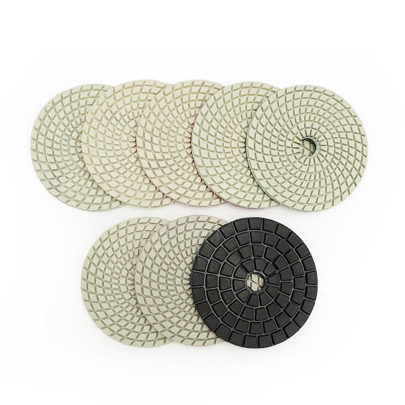 BGTEC 4 Inch Wet Diamond Polishing Pads Set for Granite Marble Stone Quartz Tiles