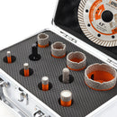 BGTEC Diamond Drill Bit 10pcs/set 6/8/10/16/20/25/32/50mm Core Bit+4.5" Saw Blade+10mm Finger Granite Marble Ceramic 5/8-11