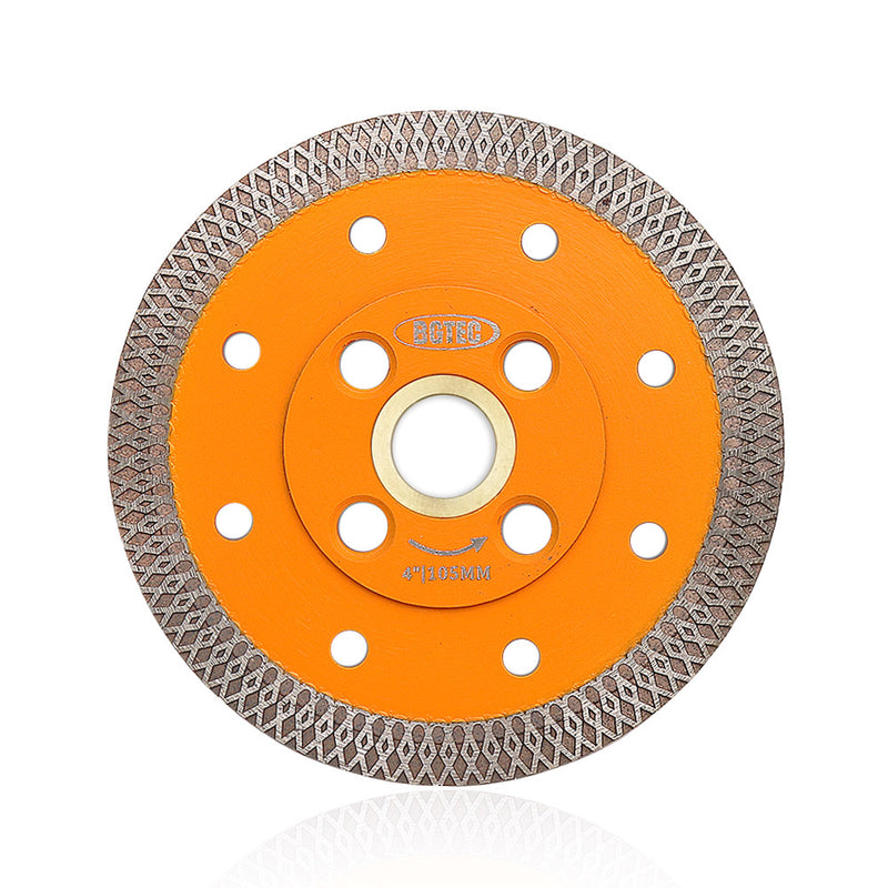 BGTEC Hot Pressed X Mesh Turbo Diamond Saw Blade Cutting Disc for Ceramic Tile Marble Granite Size 4''/4.5''/5'' Bore 22.23MM