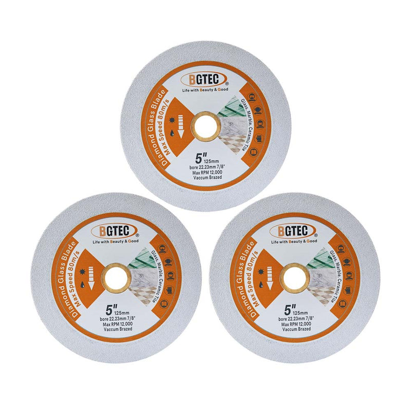 BGTEC Diamond Glass Cutting Disc 2/3/5pcs 3"/4"/4.5"/5" Glass Jade Crystal Ceramic Tile Marble Saw Blade