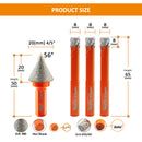 BGTEC Diamond Mini Dry Drilling Bits 4pcs/set 8/8/8mm Core Bits Round Shank +20mm Chamfer Bit Marble Granite Porcelain Ceramic Tile