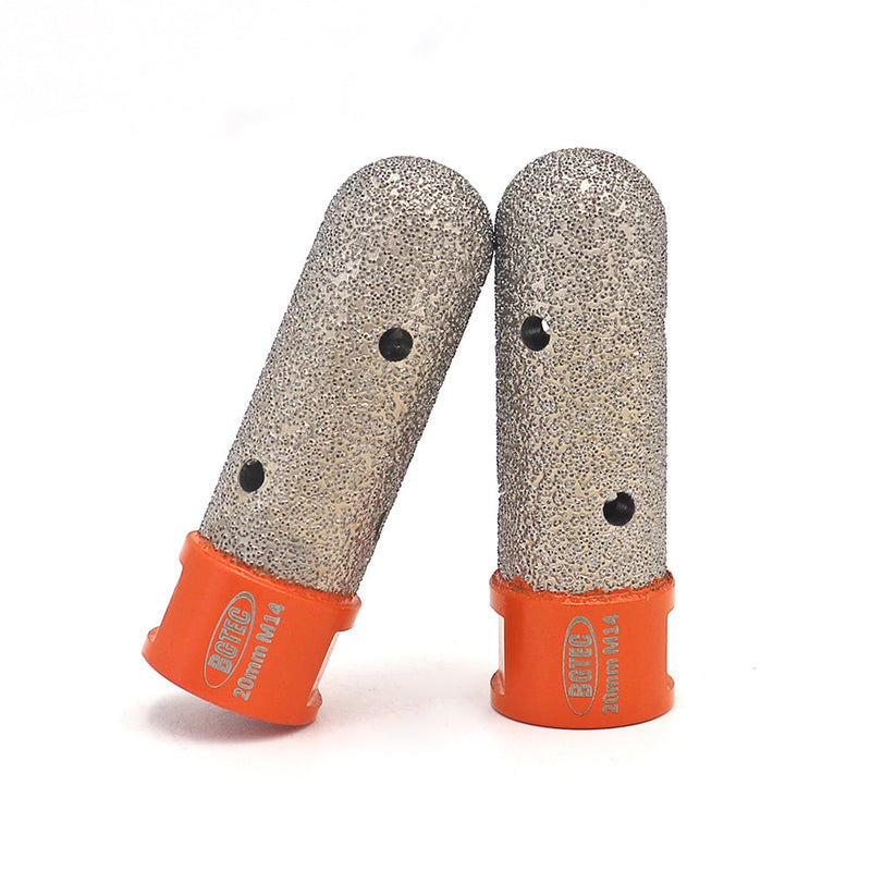 BGTEC Vacuum Brazed Diamond Finger Bits with 5/8-11 or M14 Thread Enlarge Shape Round Bevel Existing Holes Dia 10/15/20/25/30/35mm