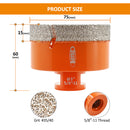 Diamond Core Bit 1pcs 20-125mm Porcelain Tile Ceramic Marble Granite Vacuum Brazed Drilling Bit 5/8-11 Thread