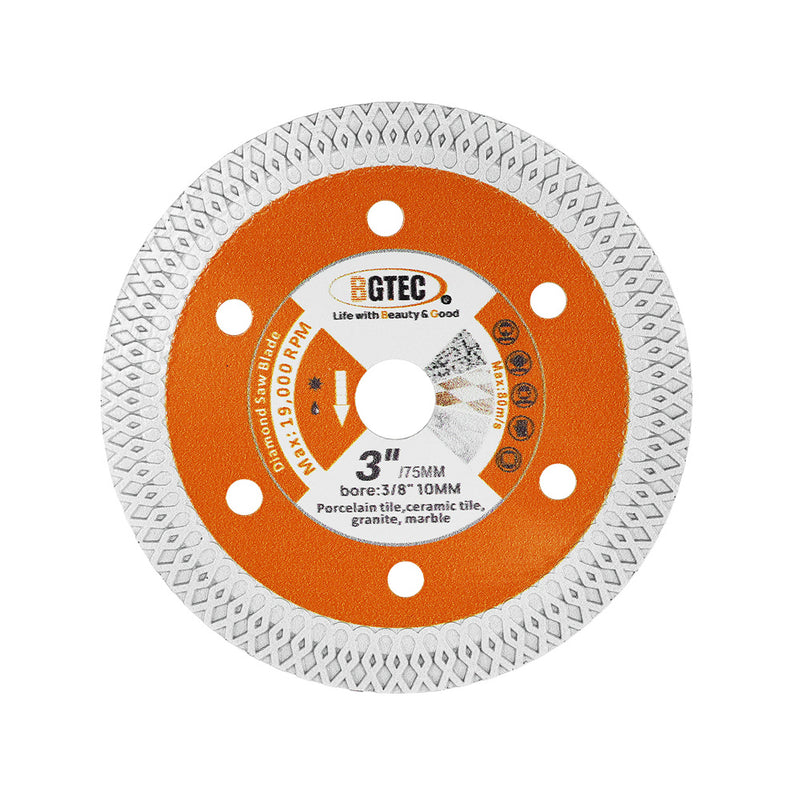 BGTEC Diamond Saw Blade X Mesh 1/2/3/5/10pcs 75mm/3" Ceramic Tile Porcelain Marble Granite Vacuum Brazed Saw Blade