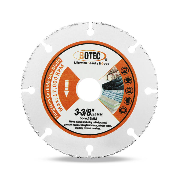 BGTEC Wood Cutting Disc 1/2/3/5/10pcs 85mm 3-3/8'' Wood Board PVC Plastic Rubber Pipe Vacuum Brazed Saw Blades