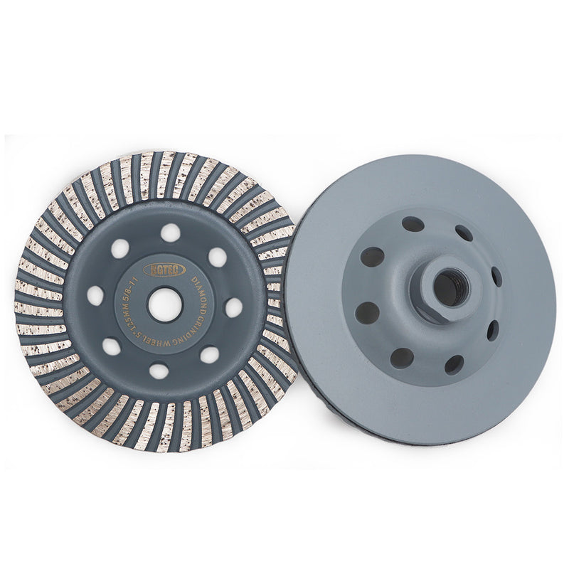 BGTEC Turbo Row Concrete Diamond Grinder Disc 4''/4.5''/5''/7'' with 5/8-11 Thread  for Angle Grinder Concrete Granite Stone Marble Masonry