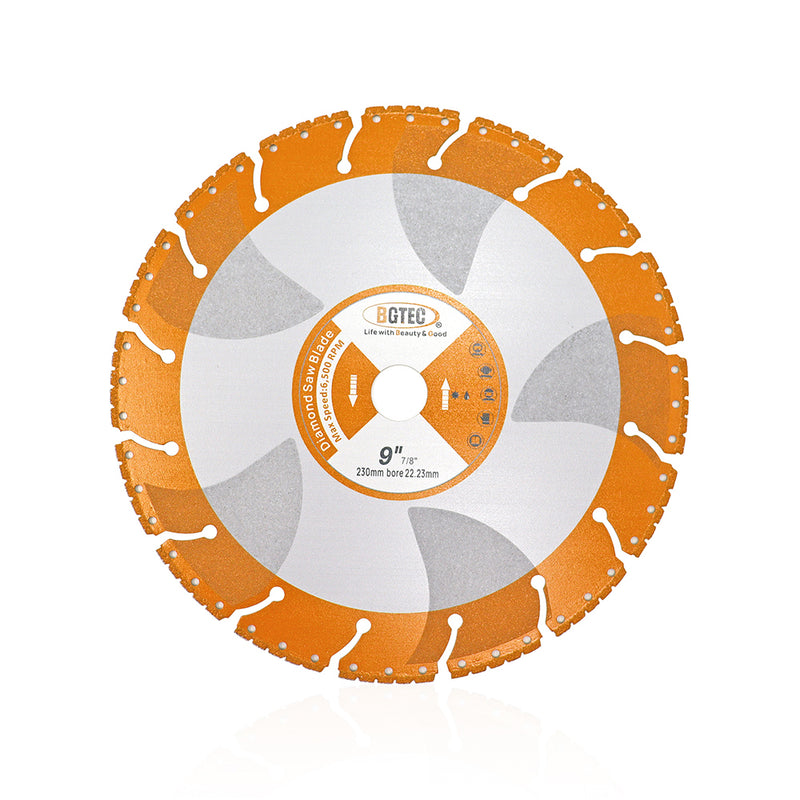 BGTEC All-Purpose Diamond Saw Blade, 4'' 4.5'' 5'' 7'' 9'' Vacuum Brazed Heavy Duty Cutting Disc for Rebar Sheet Metal Angle Iron Stainless Steel