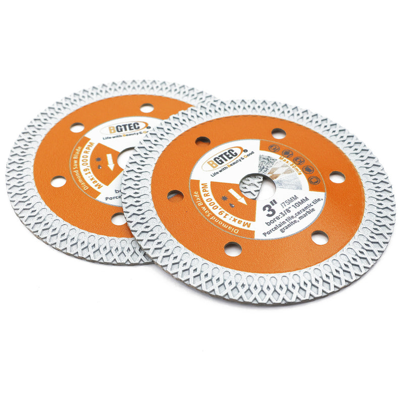 BGTEC Diamond Saw Blade X Mesh 1/2/3/5/10pcs 75mm/3" Ceramic Tile Porcelain Marble Granite Vacuum Brazed Saw Blade