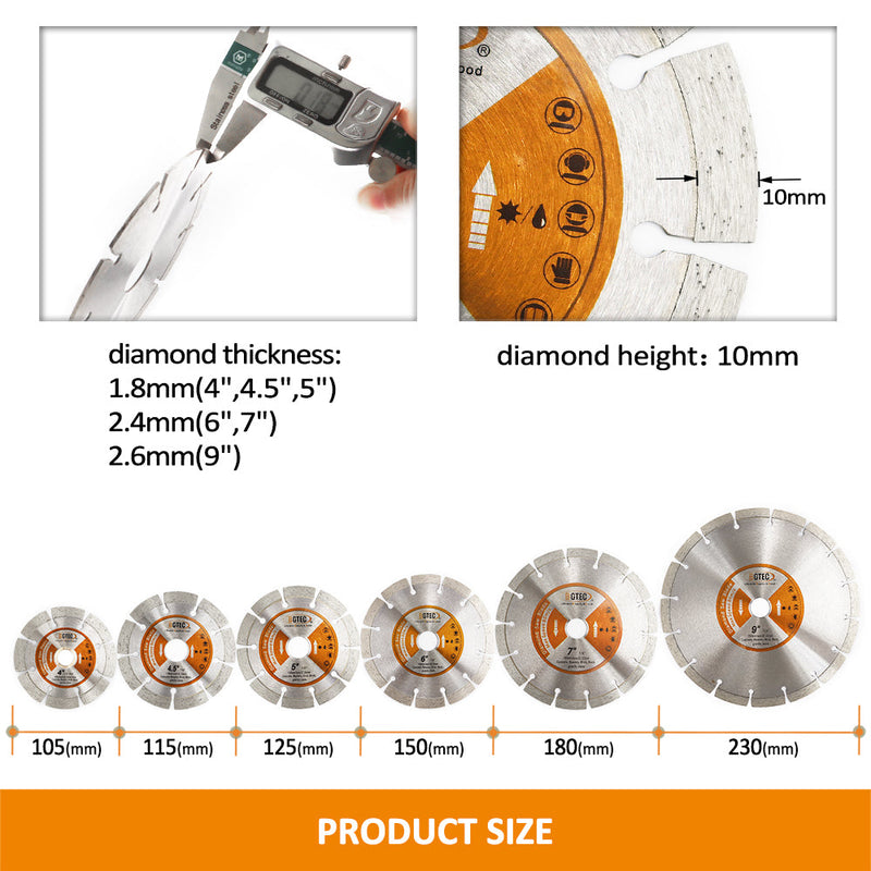 Diamond Saw Blades 4''-14" Cutting Concrete Granite Marble Porcelain