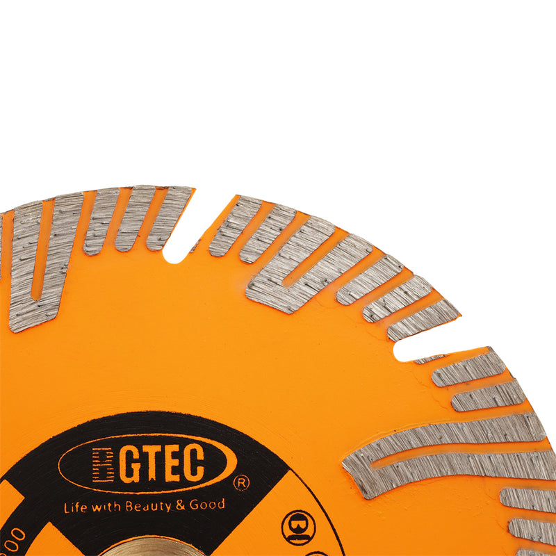 BGTEC  Diamond Cutting Disc with Protection Teeth 1pc Dia180mm  for Granite Marble Concrete Tile Quartz Circular Saw Blade