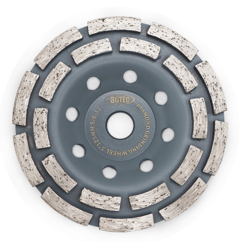 BGTEC Diamond Turbo Row Grinding Cup Wheel with 5/8-11 thread for Angel Grinder Granite Stone Marble Masonry Dia 4''/4.5''/5''/7''