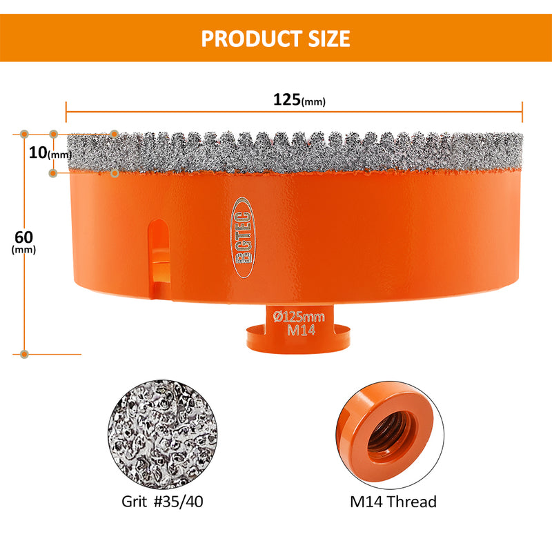 Diamond Core Bits 20-125mm Drilling for Ceramic Tile M14 Thread BGTEC